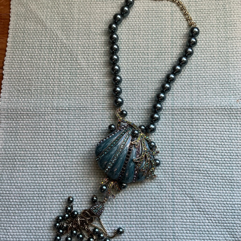 Heidi Daus Blue and Gold Beaded Necklace